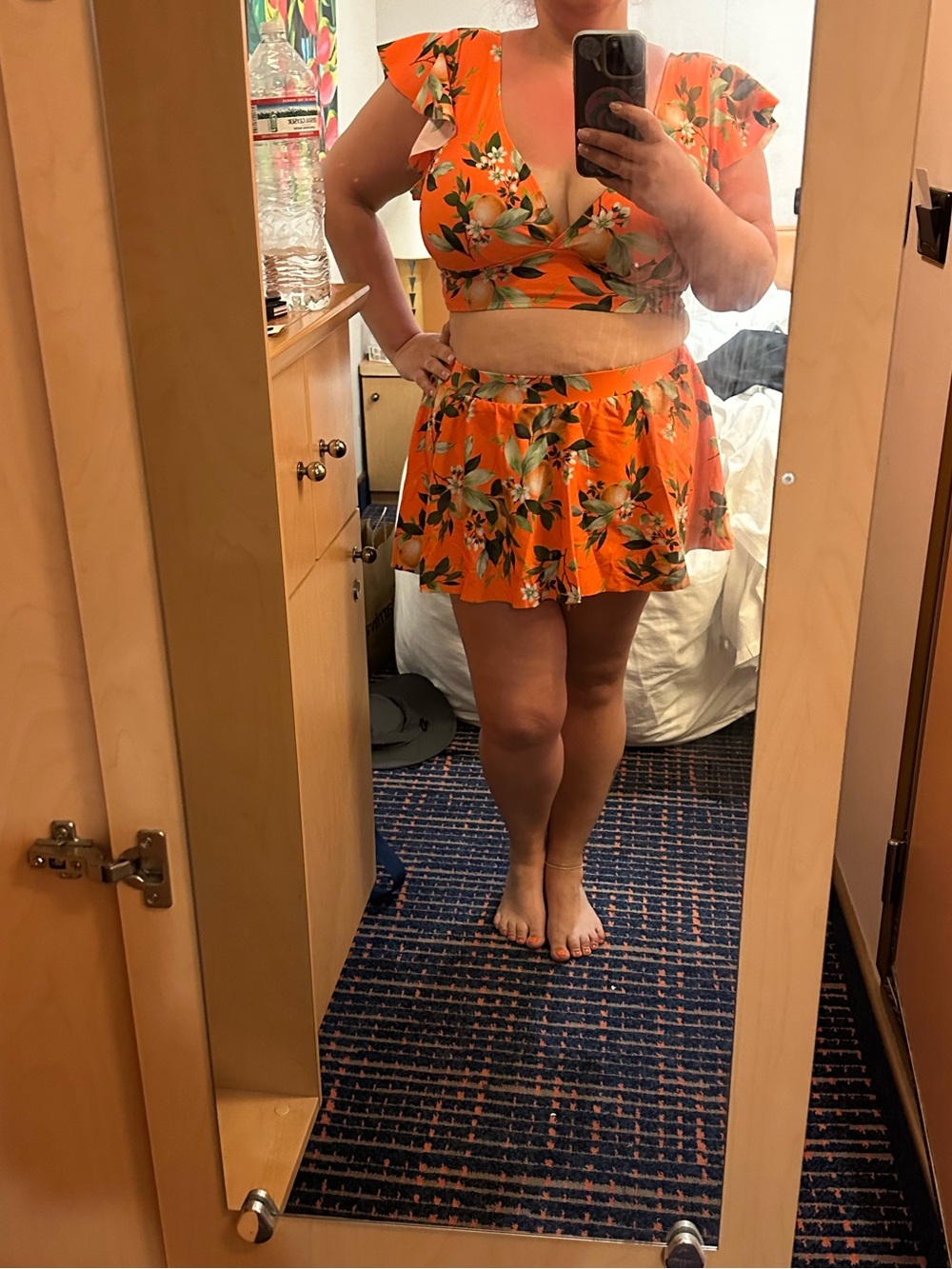 torrid Orange Floral Two-Piece Swim Set
